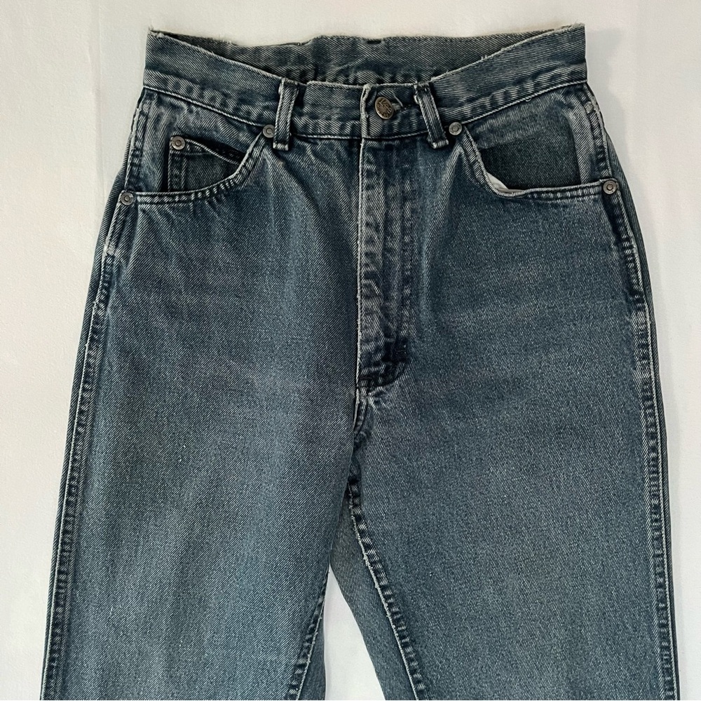 Vintage Lee Made USA High Rise Straight Leg Mom Jeans Size 9 Long Tall 90s Denim - Picture 3 of 13